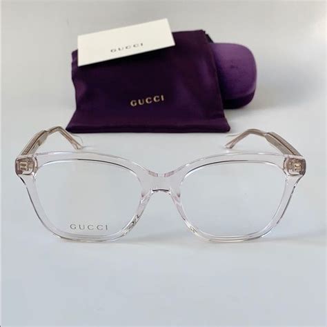 clear pink gucci glasses.